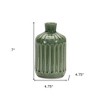 HomeRoots 7" Green Terracotta Striped Bud Table Vase - 3 of 4