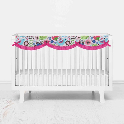 Bacati Botanical Pink Long Crib Rail Guard Cover Target