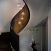 ALOADECOR 5-Light Staircase Modern Chandelier Foyer Pendant With Clear Globe Bubble Glass Accents - 2 of 4