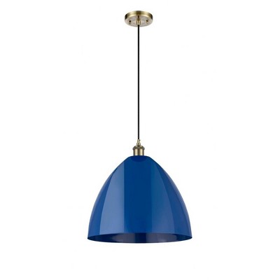 Plymouth Dome - 1 Light Cord Hung Mini Pendant In Industrial Style-18.75 Inches Tall and 16 Inches Wide