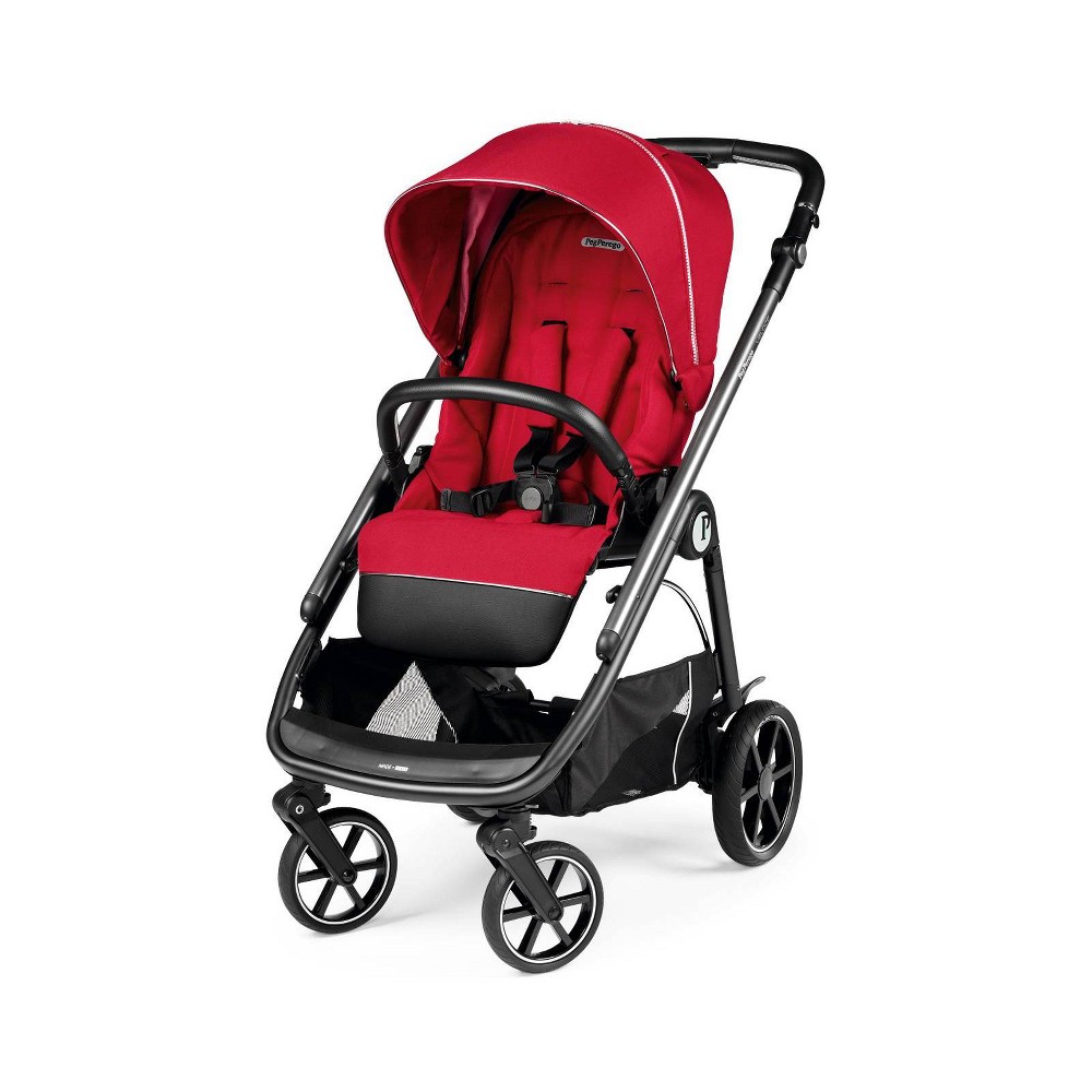 Photos - Pushchair Peg Perego PEG Veloce Compact Lightweight Stroller - ComRed Shine: Adjustable Harness, 5-Point Harness, Infant Car Seat Compatible 