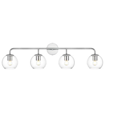 Elegant Lighting Genesis 4 light Chrome and Clear Bath Sconce