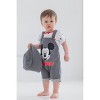 Disney Mickey Mouse Baby French Terry Short Overalls T-Shirt and Hat 3 Piece Outfit Set Newborn to Infant - 3 of 4