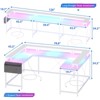 U Shaped Desk, 126 Inch Gaming Desk with Monitor Stand and LED Lights, Reversible Shaped Large Computer Desk with Power Outlets - 2 of 4