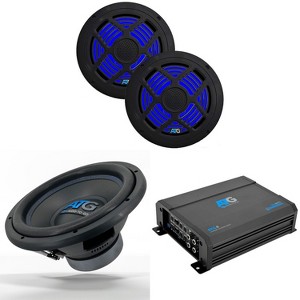 ATG Marine 4 Channel Amp & (2) RGB 6.5" Coaxials + 12" Subwoofer Boat Audio Upgrade - 1 of 4