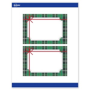 Avery Postcards, 4" x 6", Silver-Green Plaid, Matte, 20ct - 1 of 4
