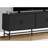 Monarch Specialties Tv Stand 60 Inch Console Media Entertainment Center Storage Cabinet Black Laminate Black Metal Contemporary Modern - 3 of 4