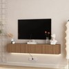 69" Floating Wall Mounted TV Stand with 16-Color LED Lights and 4 Flashing Modes, Modern Media Console with Spacious Storage for 55-65 Inch TVs - 3 of 4