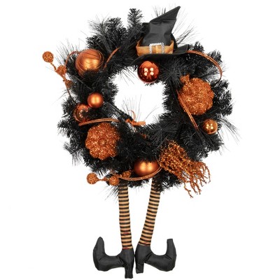 Northlight Witch And Pumpkins Halloween Wreath - 24