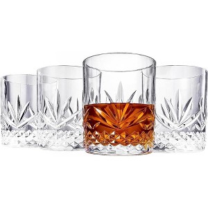 Khen's Shatterproof Clear Acrylic Whiskey Glasses, Luxurious & Stylish, Unique Home Bar Addition - 4 pk - 1 of 4