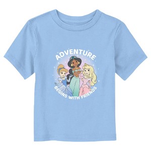 Disney Princesses Adventure Begins with Friends  T-Shirt - Light Blue - 5T - 1 of 3