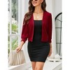Women's Cropped Open-Front Cardigan - 3/4 Lantern Sleeve Bolero Shrug with Puff Shoulders for Layering - 3 of 4