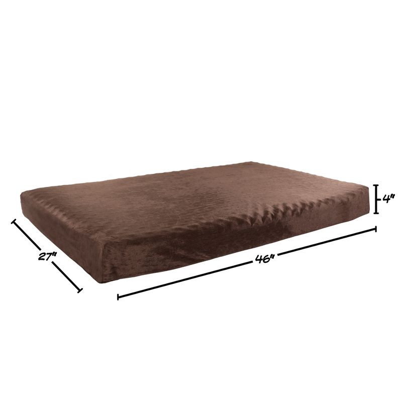 Orthopedic Dog Bed - 2-Layer Pet Bed for Floor, Kennel, or Crate with Removable Washable Cover - 46x27 Dog Bed for Large Dogs by PETMAKER (Brown), 2 of 8