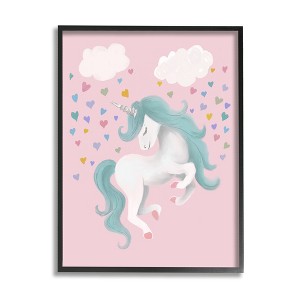 Stupell Industries Pink Pastel Unicorn Clouds Framed Giclee - 1 of 4