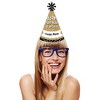 Big Dot of Happiness Pop, Fizz, Clink! Cone Party Hats - 2025 New Year's Eve Resolution Cone Party Hat for Kids and Adults - Set of 8 (Standard Size) - 3 of 4