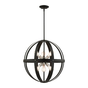 Livex Lighting Stoneridge 6 - Light Pendant in  Textured Black - 1 of 2