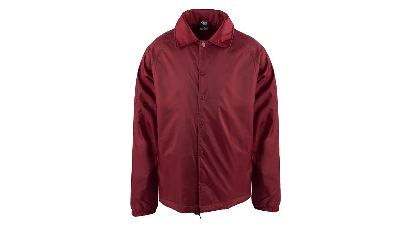 Мужские куртки Shaka Wear Coach Jacket Classic Windbreaker, Water Resistant, Relaxed Fit - Burgundy - Medium — фото 2