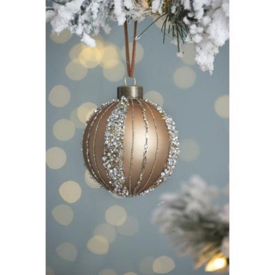 Syemin Decorative Objects Christmas Ball Ornaments Glass Decorative Hanging Ball for Holiday Party Decorations Set of 4, Gold, 4.7"*4.7"*4.7"