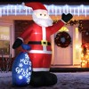 Outsunny 8ft Christmas Inflatables Outdoor Decorations Smiling Santa Claus with Gift Bag, Blow-Up LED Yard Christmas Decor for Lawn Garden Party - 2 of 4