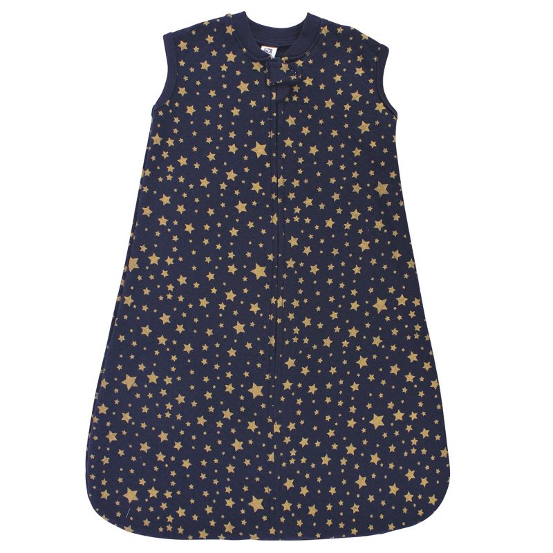 Hudson Baby Infant Premium Quilted Sleeveless Sleeping Bag and Wearable Blanket, Metallic Stars, 4 of 5