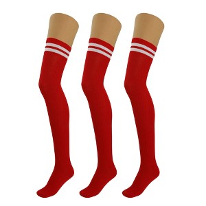 3 Pairs Over-the-Knee Thigh-High Socks for Women – Warm Boot Stockings, Soft & Stretchy Knit, US Size 5-10 - 1 of 4