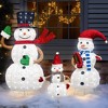 Hooseng 3 Piece Christmas Lighted Snowman Family Display Set, Large Indoor and Outdoor Yard Decor Holiday Decoration with 270 LED Lights - 2 of 4