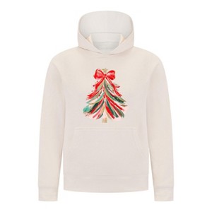 Everyday Kids Christmas Collection Red & Gold Painted Tree Girls Pullover Hoodie – Holiday Sweatshirt - 1 of 4