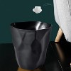 LunaLulinlk Black 2.64 Gallon Bathroom Trash Can, Small Trash Can for Kitchen, Bathroom, Office, Bedroom, Living Room Trash Can - 4 of 4