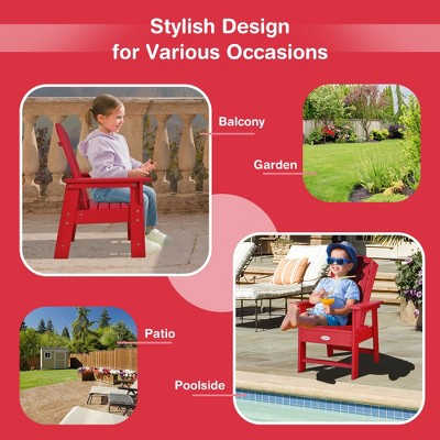 Red Ergonomic Kids' Adirondack Chair with Arms