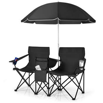 Kingcamp Outdoor Folding Director Chair W/side Table, Cupholder, Bottom  Mesh Storage, & Side Pocket For Camping, Sporting Events, & Picnics, Black  : Target