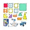 Mag Genius 120 pieces Magnetic Mathematical Shaped Colorful and Transparent Building Tiles + Bonus 13 double sided, click-in; Alphabet Letters - 2 of 4