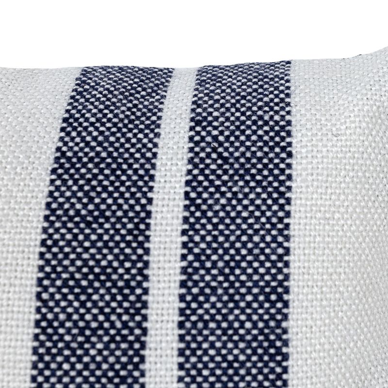14X22 Inch Hand Woven Blue, White & Navy Striped Outdoor Pillow Polyester With Polyester Fill by Foreside Home & Garden, 3 of 6