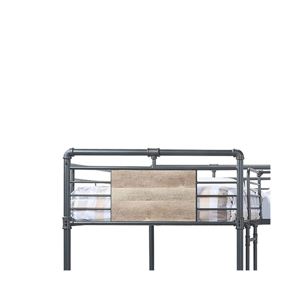 119"Quadruple Twin Bunk Bed Cordelia Loft and Bunk Bed Sandy Black, Dark Bronze Hand-Brushed Finish - Acme Furniture: Metal Frame - thumbnail 4