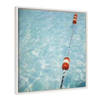 Kate & Laurel All Things Decor 22"x22" Sylvie Ropes Wall Art by Alicia Bock White: Modern Nautical Canvas, Framed Digital Art