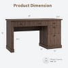 Fluted Home Office Desk Storage, 54" Modern Executive Desk with Charging Station, Wooden Computer Writing Desk with File Cabinet & Drawers - 2 of 4