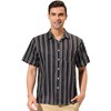 Lars Amadeus Men's Summer Striped Shirts Short Sleeves Button Down Beach Color Block Shirt - 2 of 4