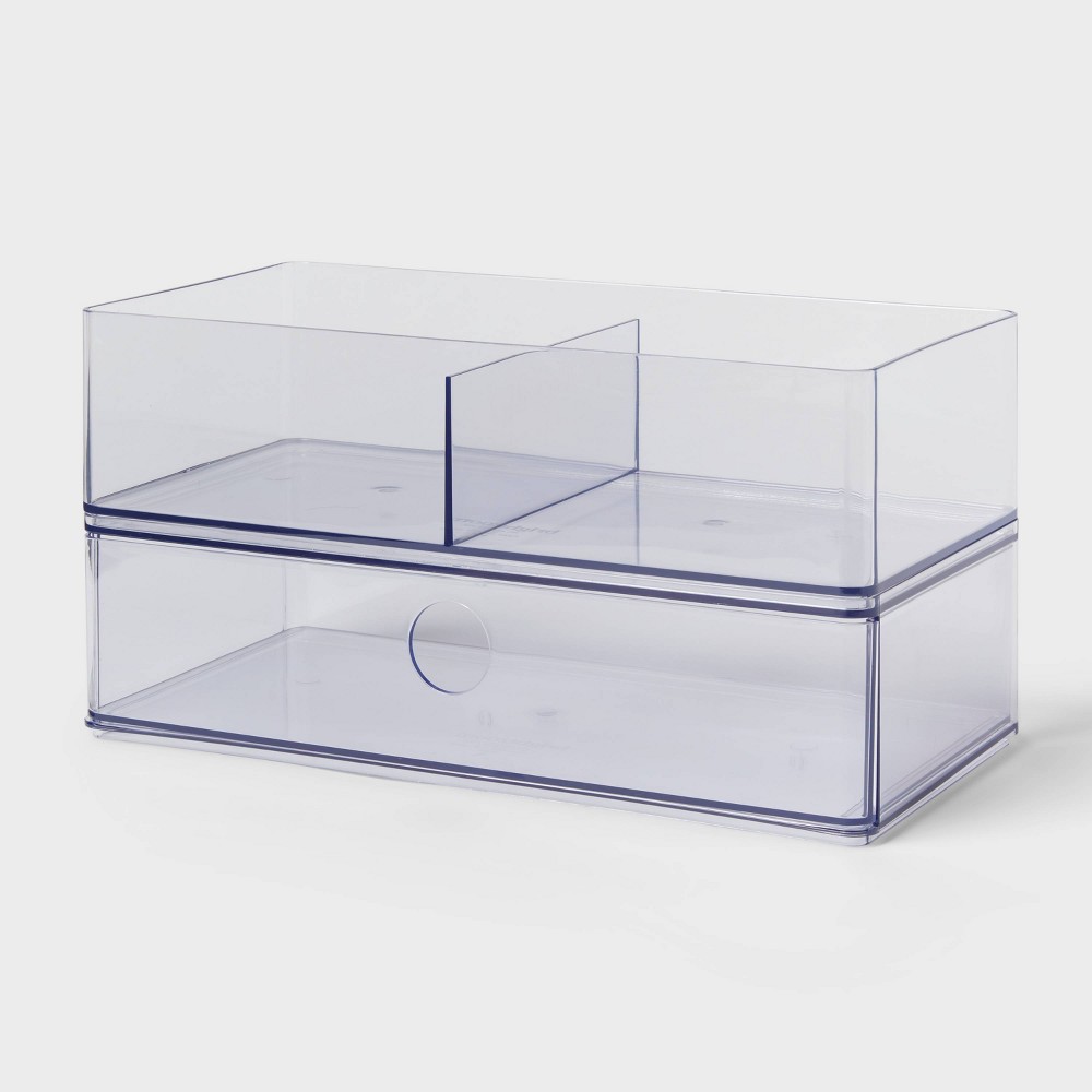 Clear Divided Bin with Drawer - Brightroom™ +1 drawer