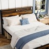 Streamdale Queen Bed Frame with Storage, LED Light, Charging Station, Vintage Brown - 2 of 4
