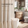 Aoibox Farmhouse Shower Curtain with Ruffle Hem, Linen Textured Boho Design for Bathroom in Beige - 4 of 4