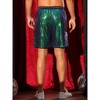 Lars Amadeus Men's Elastic Waist Party Disco Sparkly Glitter Nightclub with Pocket Sequins Shorts - 3 of 4