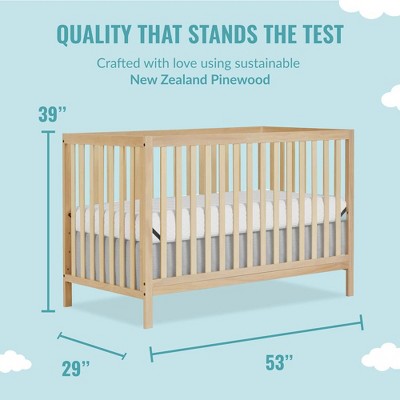 Natural Pinewood 5-in-1 Convertible Crib with Adjustable Mattress Support