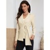 INSPIRE CHIC Women's Casual Lapel Collar Buckle Tie Waist Long Sleeve Work Office Wrap Suit Blazer - 4 of 4