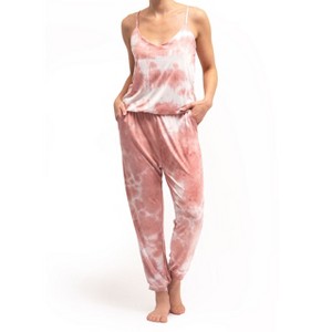 Hello Mello Womens Dyes The Limit Tie Dye Lounge Jumpsuit - 1 of 4