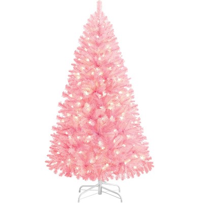 Yaheetech 4.5Ft/6Ft/7.5Ft/9Ft/12Ft Pre-lit Spruce Artificial Christmas Tree with 150 Incandescent Warm White Lights