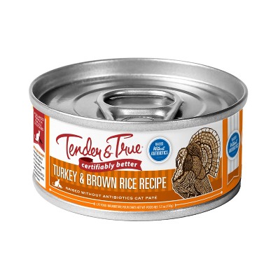 Tender & True Turkey and Brown Rice Recipe Wet Cat Food - 24ct