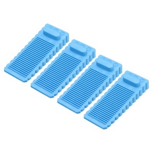 Unique Bargains TPR Flexible Non-Slip Stripe Trapezoid Floor Mount Door Stoppers 4 Pcs - 1 of 3