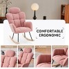 Tufted Teddy Fabric Rocking Glider Chair with High Back and Headrest,Modern Accent Armchair for Nursery Living Room Bedroom-Baofuwish - 3 of 4