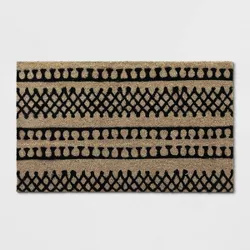 1'6"x2'6" Stripe Tufted Doormat Black - Project 62™