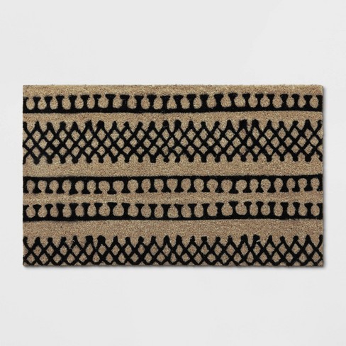 1'6"x2'6" Stripe Tufted Doormat Black - Project 62™ - image 1 of 3