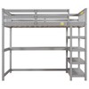 CAVINAS Twin Size Loft Bed with Desk Modern Pine Bed Frame with 4-layer Storage Shelf and Ladder for Bedroom - 4 of 4
